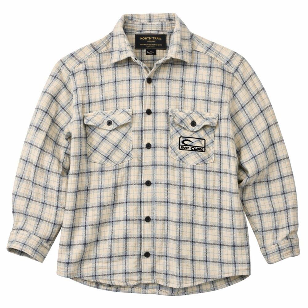 Rip Curl Flannel Shirt Womens Medium Plaid Button Up Surf Logo